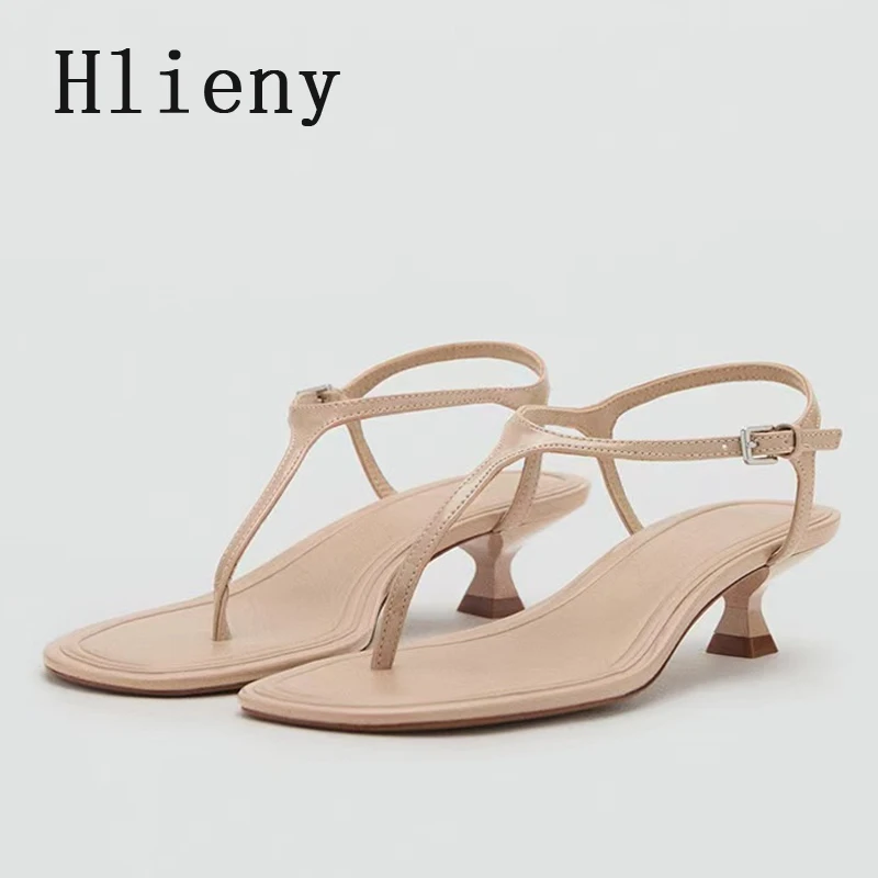

Hlieny Summer Clip Toe Sandals Fashion Clip Toe Narrow Band Gladiator Women Buckle Strap Low Heels Ladies Party Dress Shoes