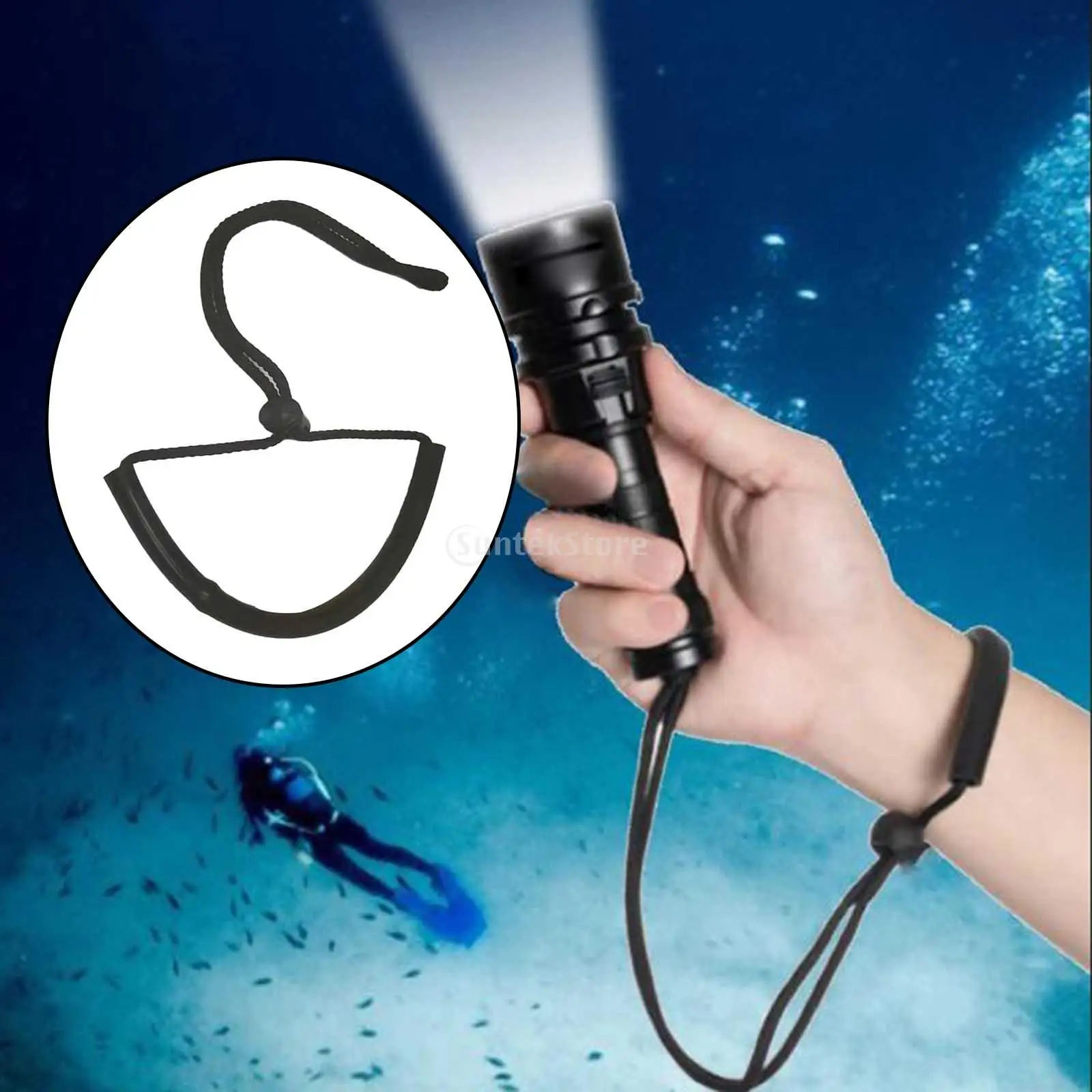 Scuba Diving Torch Wrist Strap Dive Light Lanyard Flashlight Snorkeling Hand Wrist Strap Adjustable Wrist Lanyard Cord Lock