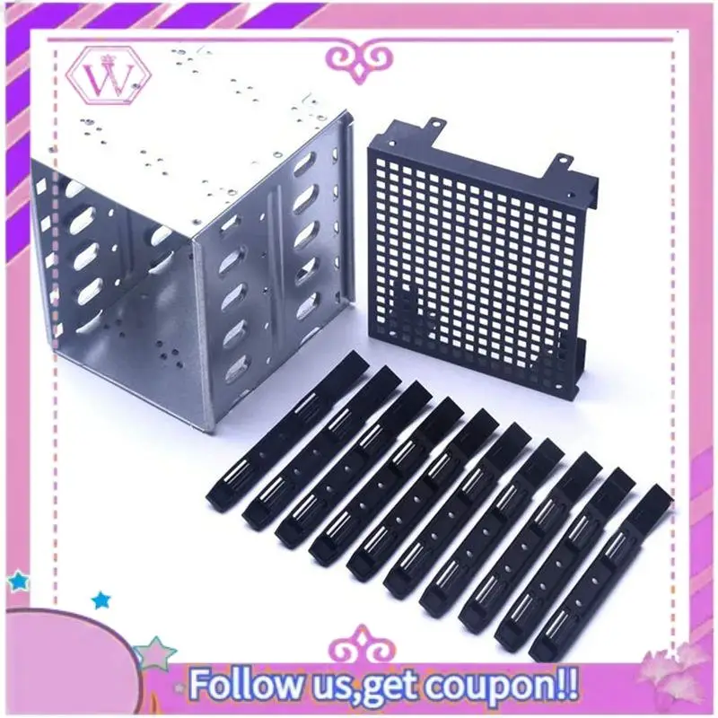 

ABSL-5.25 Inch To 5 X 3.5 Inch SATA HDD Cage Rack Hard Drive Disk Enclosure Harddrive Disk Tray Caddy Adapter
