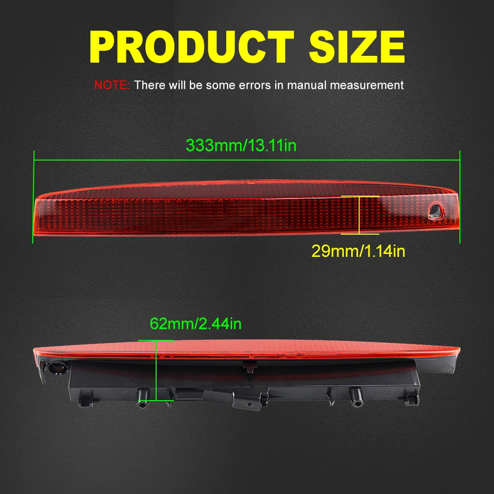 Third 3Rd Brake Light, LED Stop Lamp for Renault Megane MK II 2003-2008 Rear Tail Light, Red Shell OEM: 8200175538