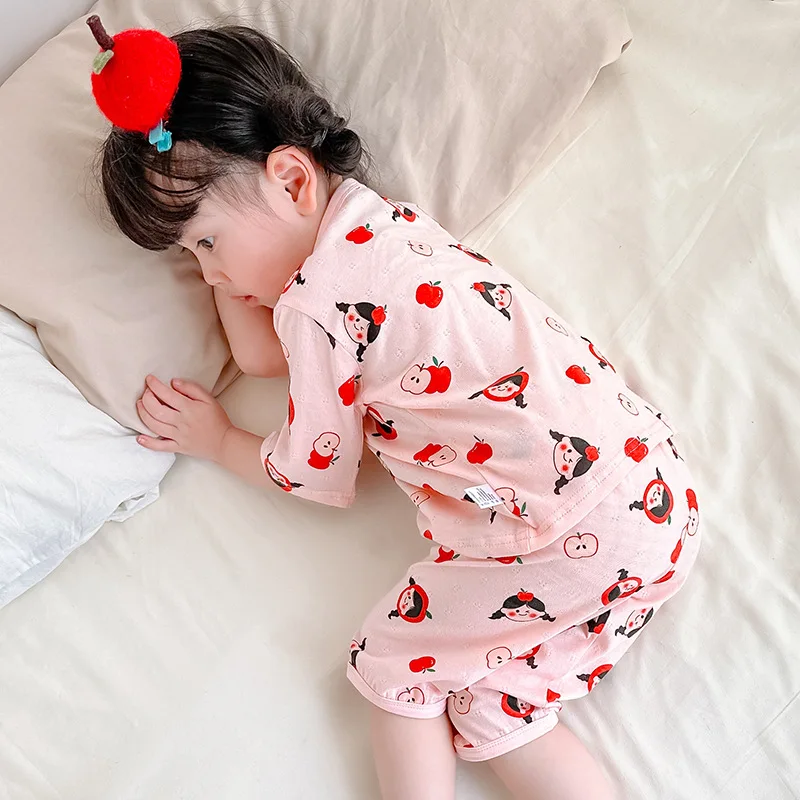 Summer Girls Pajamas Sets 2025 New Children's Loungewear Thin Air-conditioning Sleepwear for Kids Toddler Pijama Baby Clothes