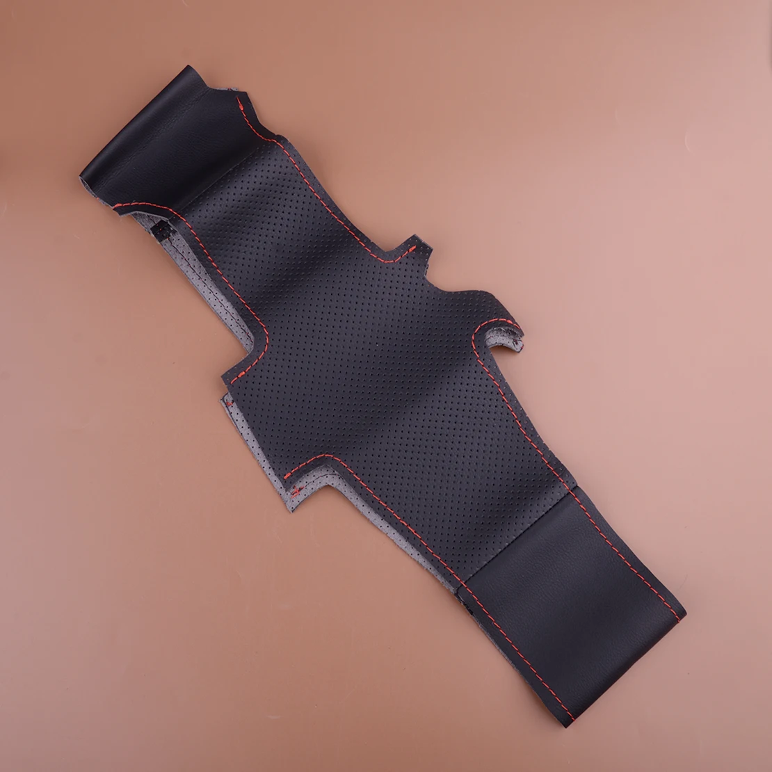 Steering Wheel Cover Wrap Self Stitch Fit for Ford Fiesta MK7 MK7.5 Ecosport 2017 2016 2015 2014 PU Leather
