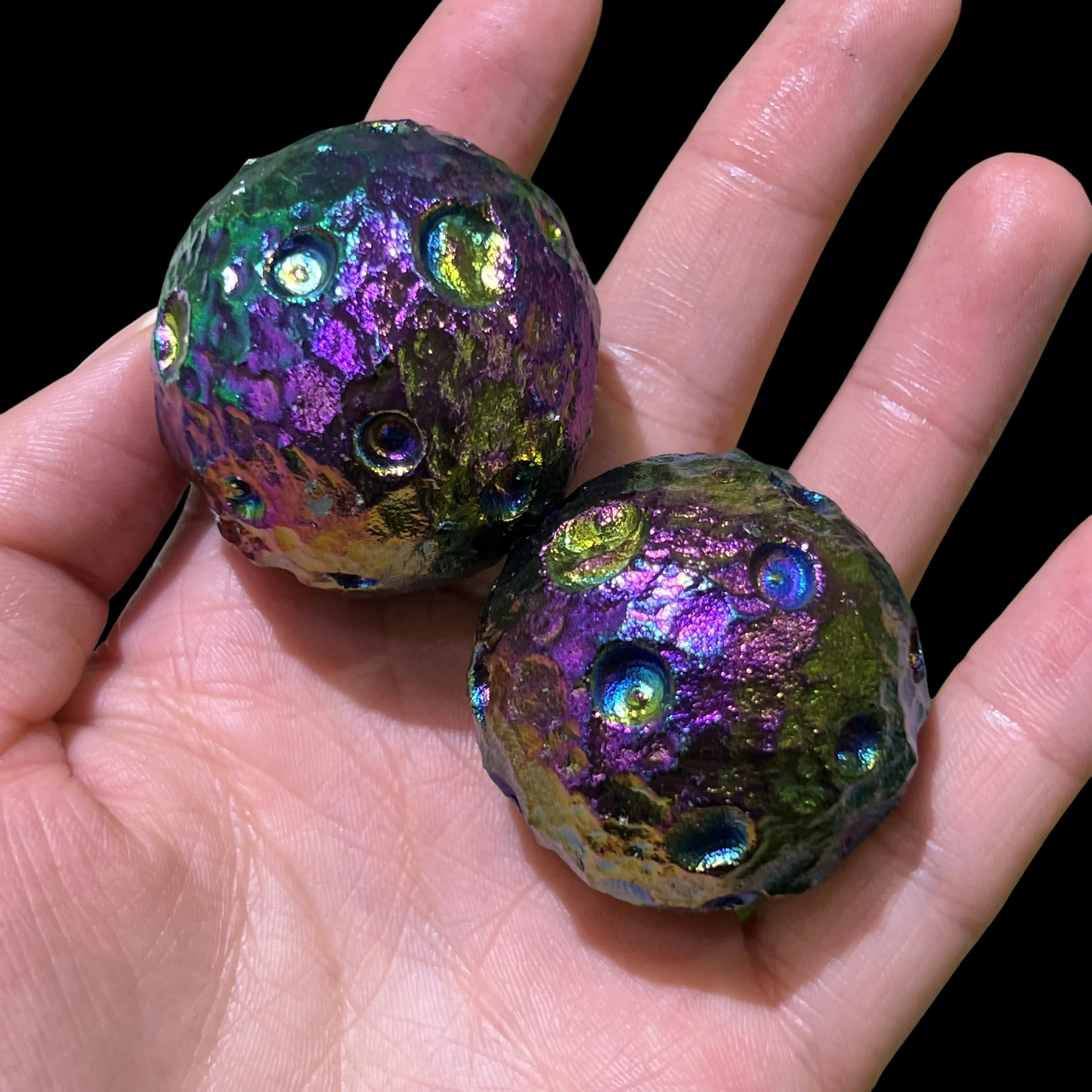 Natural electroplated crystal ball Mineral Mine Moon Spheres Collectibles Gemstones Stones and crystals