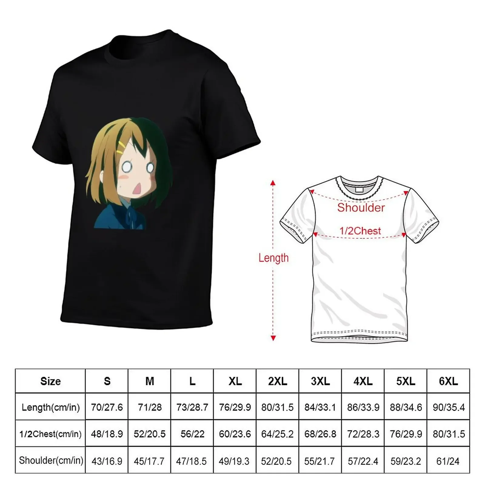 Yui Hirasawa - K-ON! T-Shirt anime shirt graphic t shirt vintage blue archive sweat t shirts for men cotton