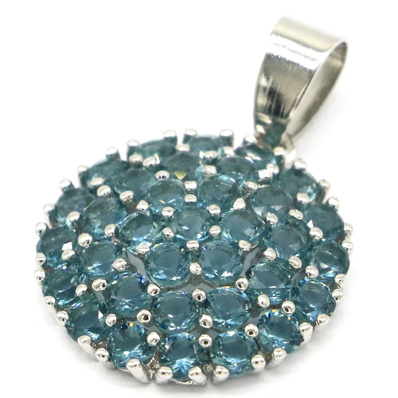 29x20mm Highly Recommend London Blue Topaz Blue Turquoise Jewelry For Woman's Silver Pendant