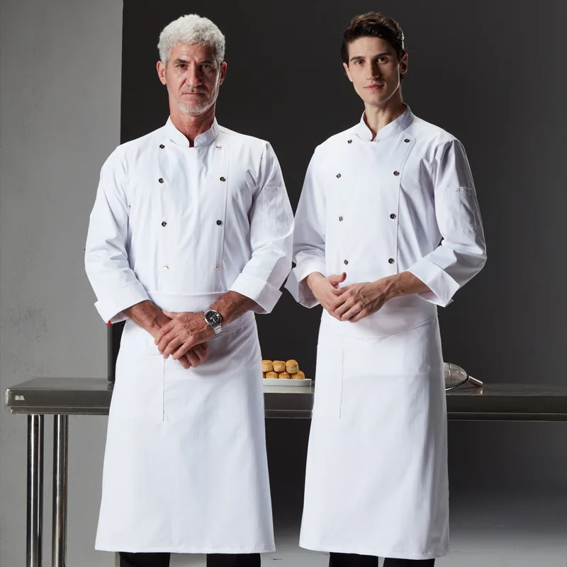 High-End Star Hotel Executive Chef Overalls Long-Sleeved Baking Autumn and Winter Dining Kitchen Suit Men's Breathable