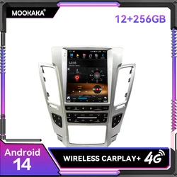 10.4 inch 12-256GB Touch Screen Android 14.0 Car Multimedia Player For Cadillac CTS 2007-2012 Radio GPS Navigation DSP Head unit
