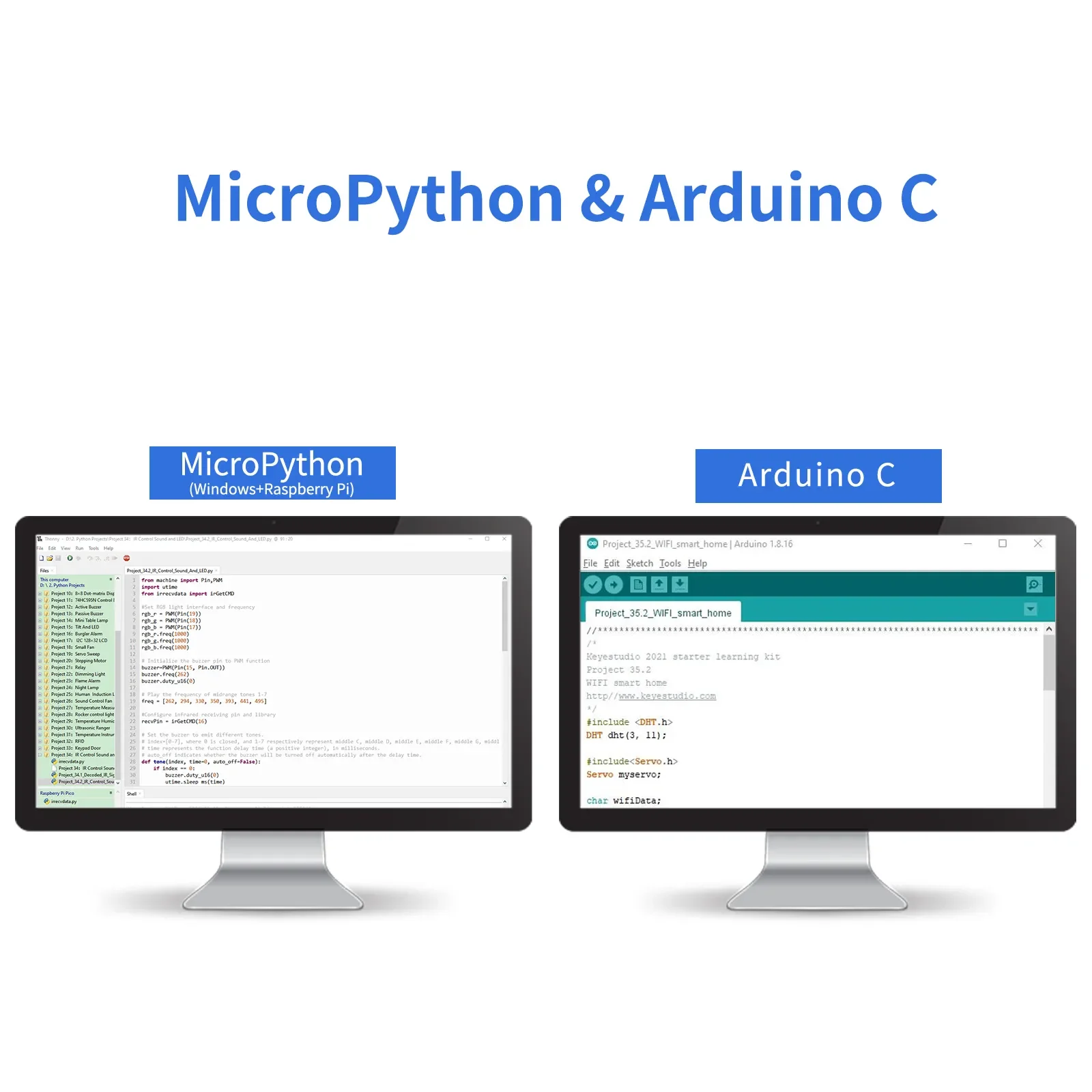 Keyestudio KS3025 Raspberry Pi Pico Complete leerkit Onderwijs DIY-kit Microcontroller Sensor Python Programmering Elektronisch