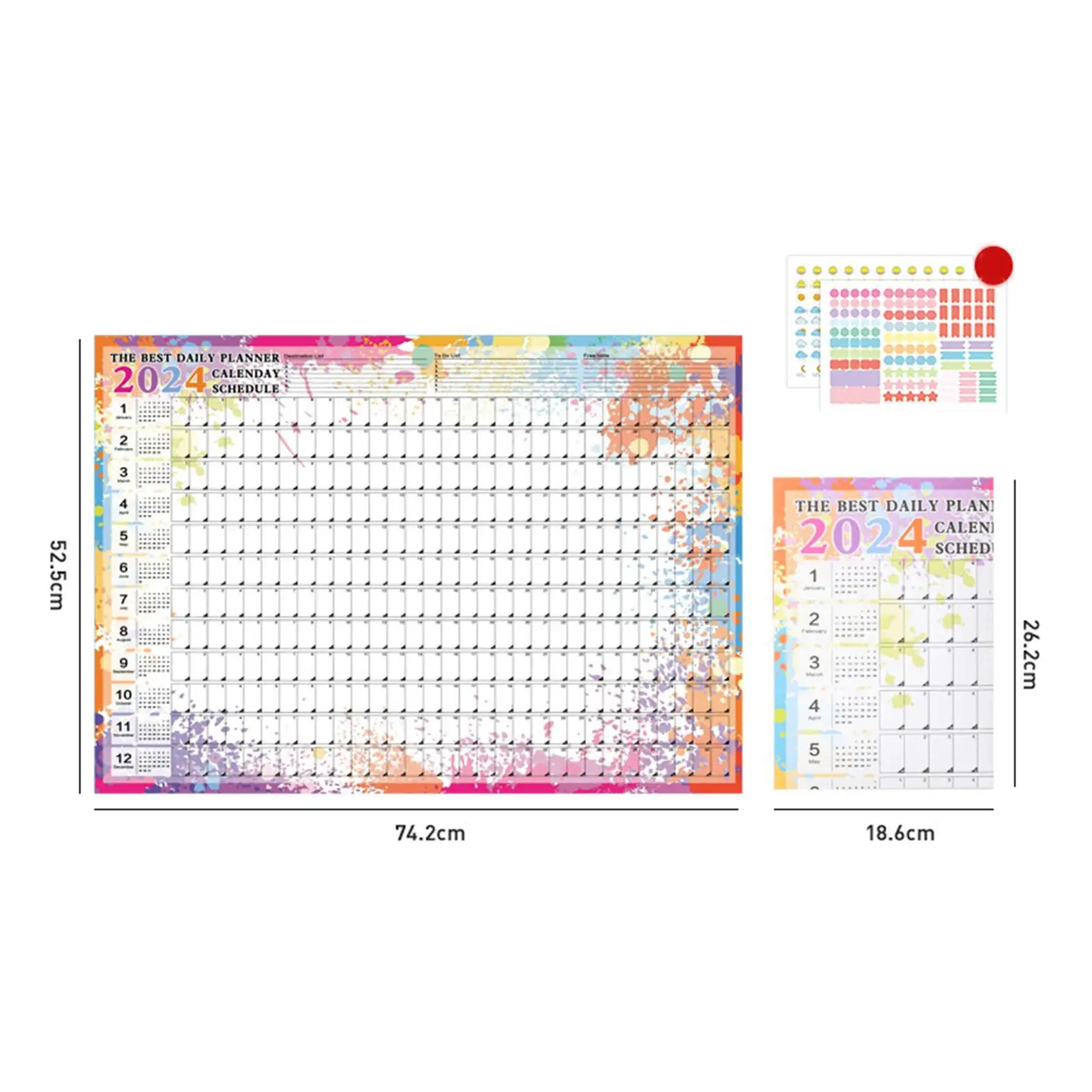 Yearly Wall Planner 2024 Large Memo Board for Home And Office Organization