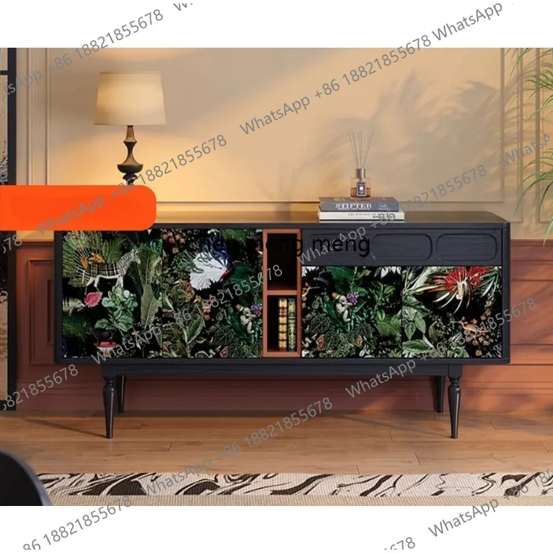 

French retro dining side, living room storage against the wall, black porch storage, porch cabinet