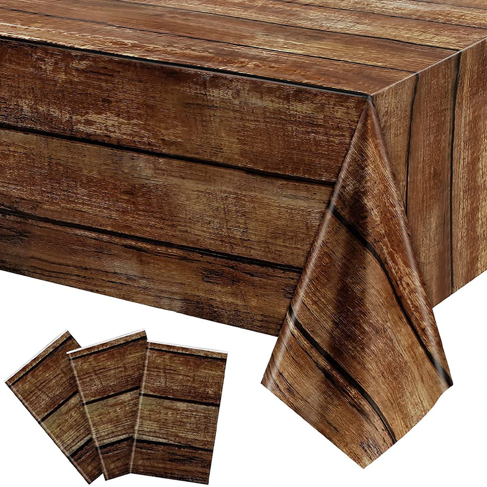 

3Pcs Rustic Farmhouse Plastic Tablecloth Beautiful Table Cover for Special Occasions
