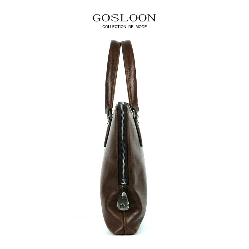กระเป๋าแล็ปท็อปกระเป๋าหนังหรูหราของแท้หนัง Cowskin กระเป๋าเอกสารขนาดใหญ่ความจุธุรกิจทํางานไหล่กระเป๋าถือแล็ปท็อปกระเป๋า