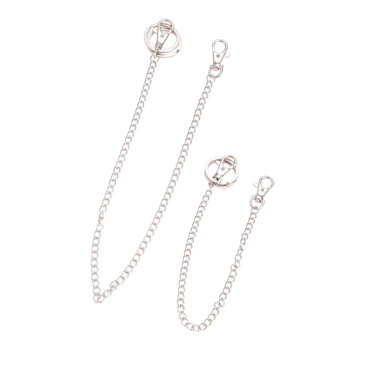 

2 Pcs Punk Style Jeans Chain Pocket Silver Color Trousers for Fashionable Accessory