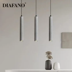 Cement Hanging Lights Ceiling Pendant Long Tube Light Concrete Modern Luxury Led Decorative Chandelier Lighting Pendant Lamp