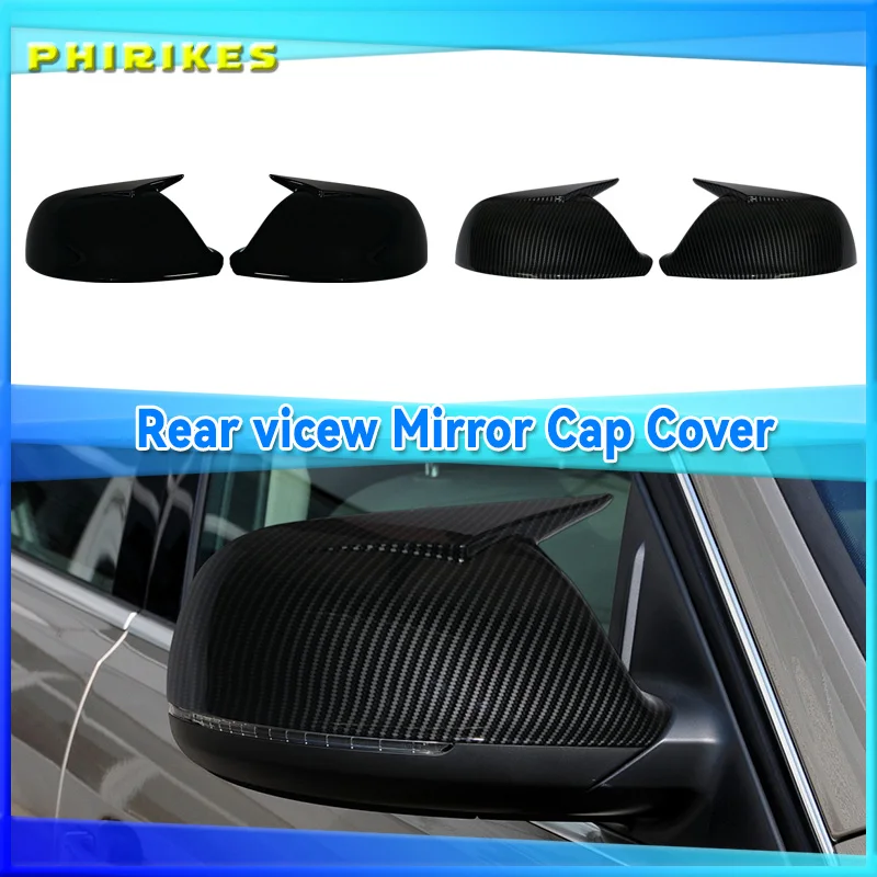 Carbon fiber pattern mirror cover Black mirror cover Overlay for Audi Q5 SQ5 08-17, 8R Q7 4L 10-15 Lane Assist