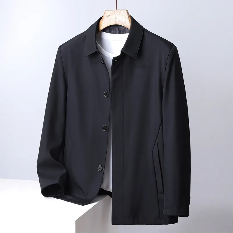 Middle-aged Jackets Men's Button Lapels Loose Middle-aged Elderly People Spring Autumn Jackets Dad's Clothes All Kinds Matching