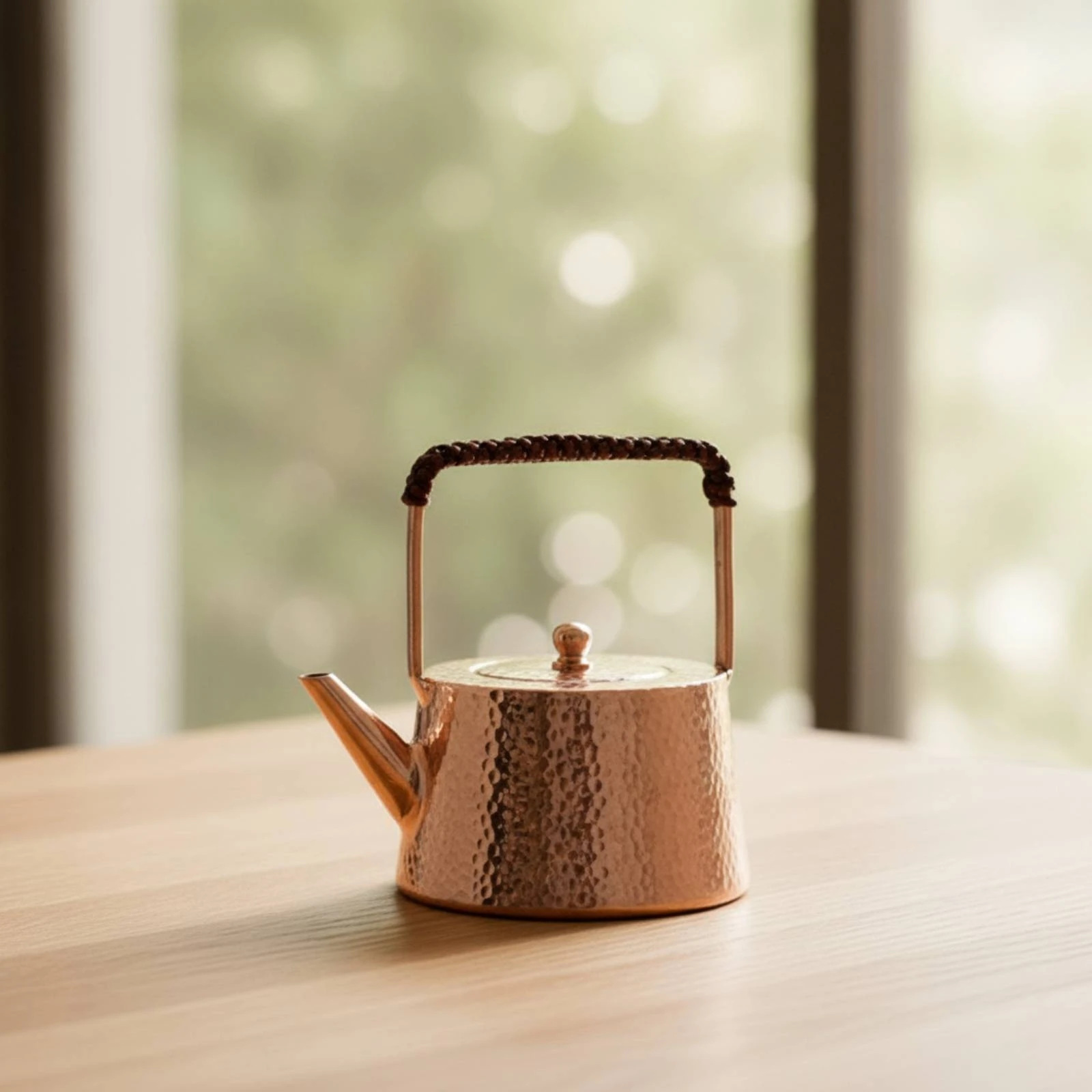 Tea Kettle with Spout Handmade Tea Kettle with Lid Copper Teapot Hammered Cookware Artisanal for Tabletop Brewing