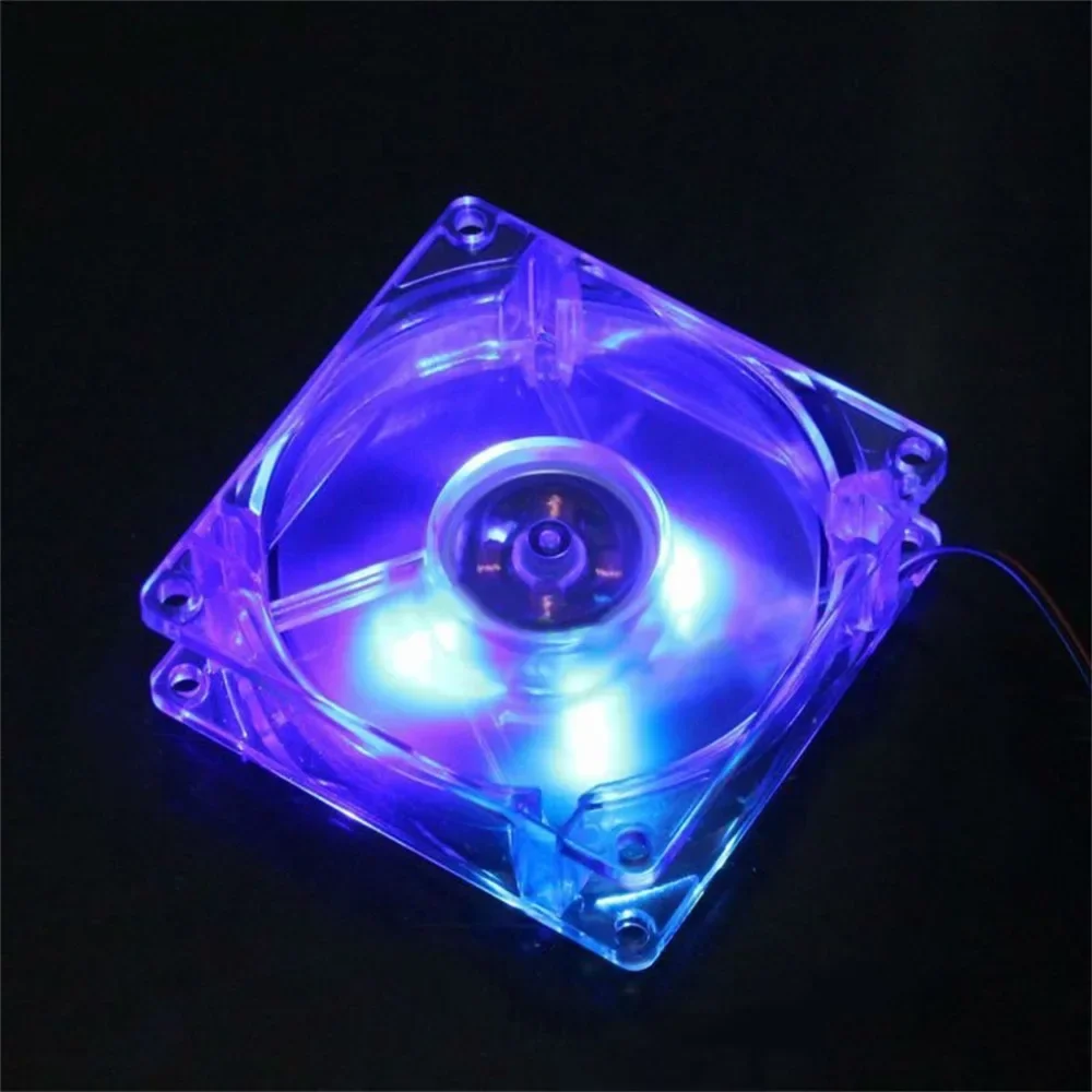 

80mm LED Computer PC Fan 8025 Silent Cooling Fan 12V LED Luminous Chass Computer Case Cooling Fan Mod Easy Installed