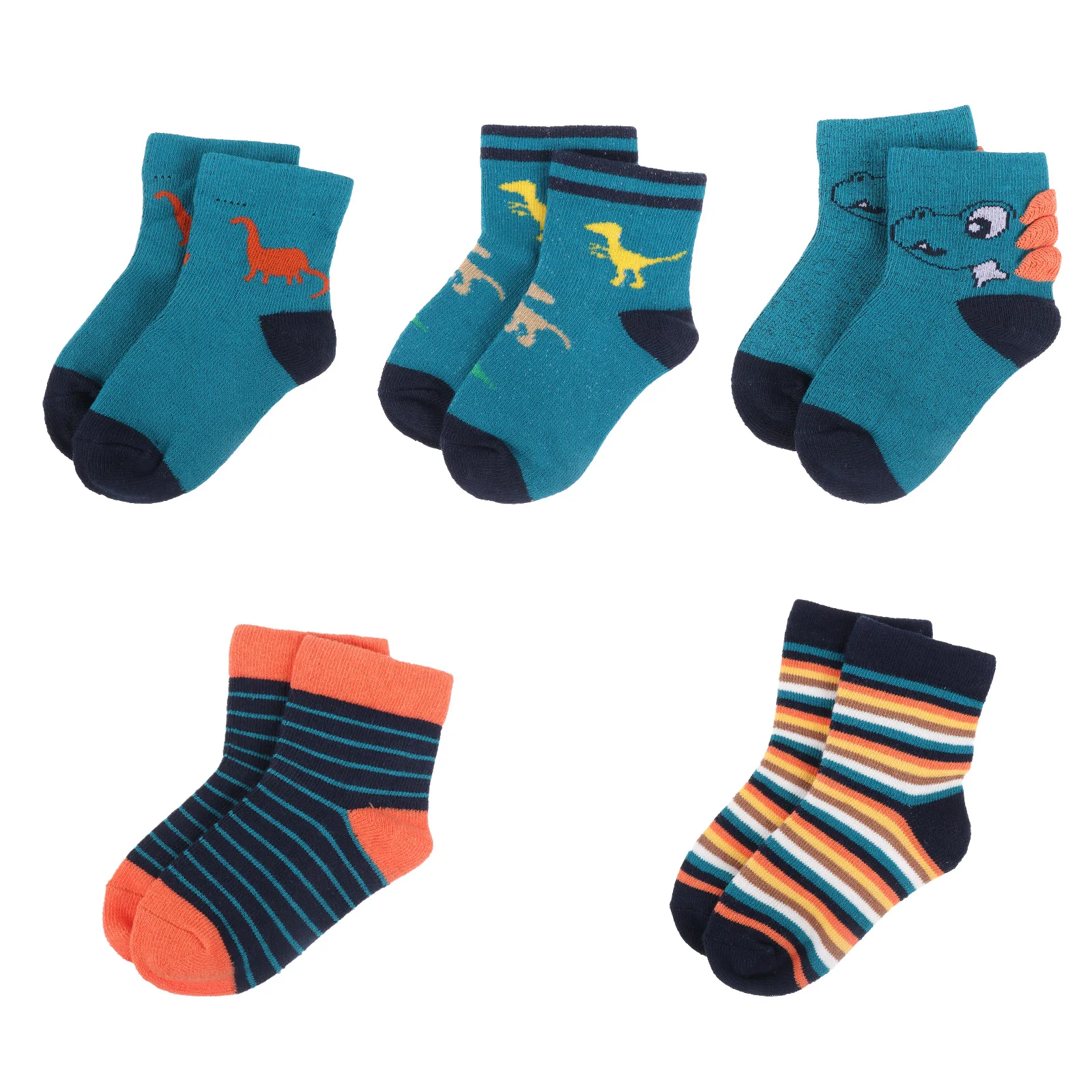 

Dinosaur Kids Socks 5 Pairs Cotton Newborn Stockings Warm Elastic Cartoon Socks for Children Autumn Winter Soft Fit