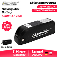 ChamRider Hailong Max Ebike Battery 36V 48V 52V 20AH 24AH 25AH 30AH 40A BMS High Power 18650/21700 Grade A Cells Long Lifespan