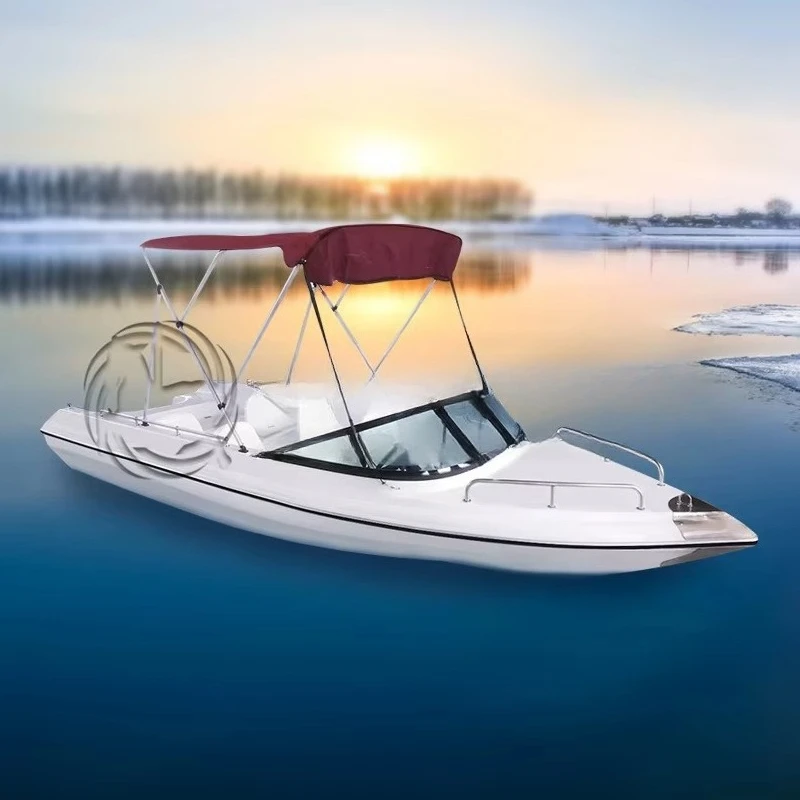 Hot Selling 17.6ft/5.38m Fiberglass Sailing Yachts With 6 Seats Ferry Boats Low-cost Sports Jet Vessels