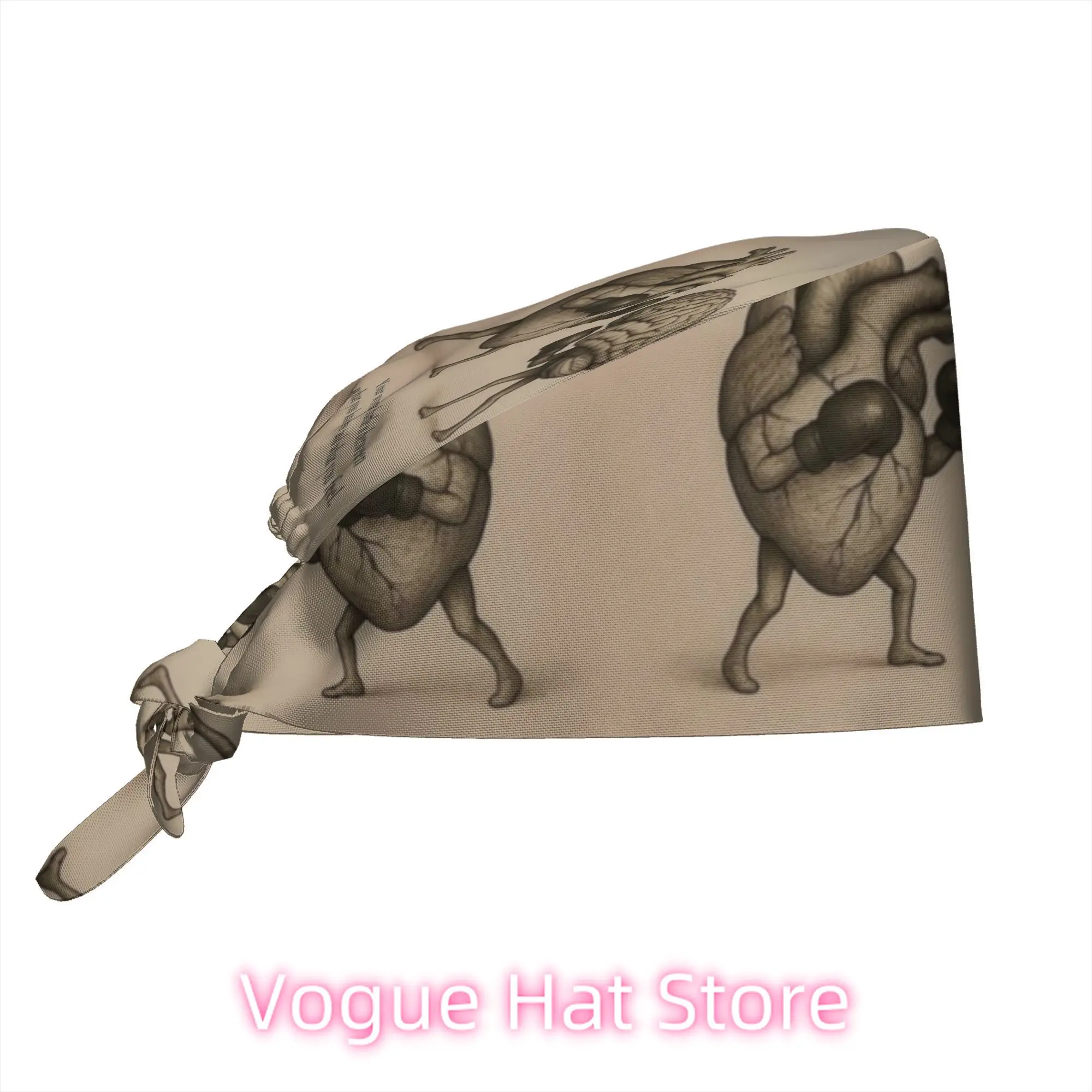 1pc Flowers Women's Stylish Printed Work Cap - Lightweight Adjustable Skull Cap, Ironical Hunor, Tie-Back Nurse Hat, Dustproof C
