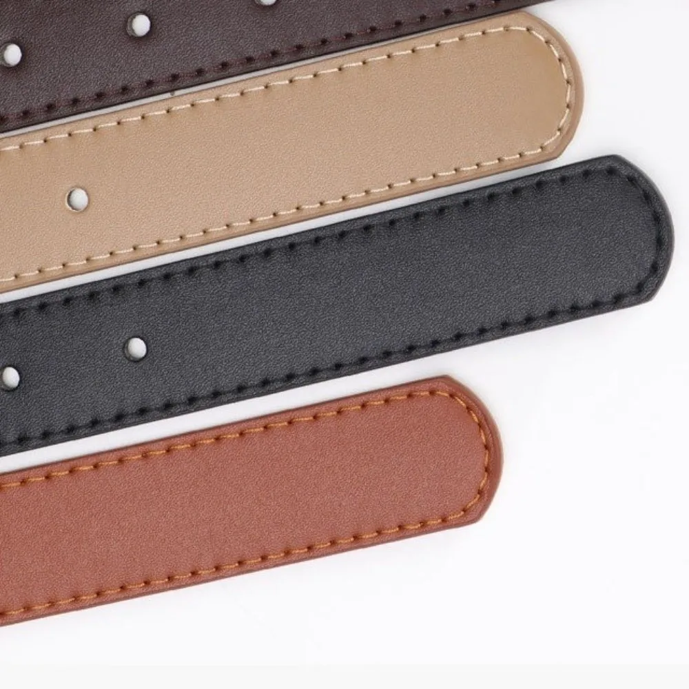 Irregular Textured Alloy Buckle Belt Korean Version Bamboo Alloy Buckle Decorative Belt High-End Versatile PU Thin Belt