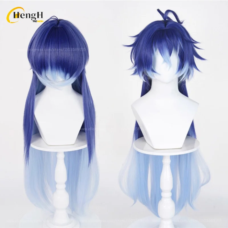In Stock Game Flins Long 85cm Blue Gradient Cosplay Wig Kyryll Chudomirovich Flins Heat Resistant Synthetic Hair Halloween Wigs
