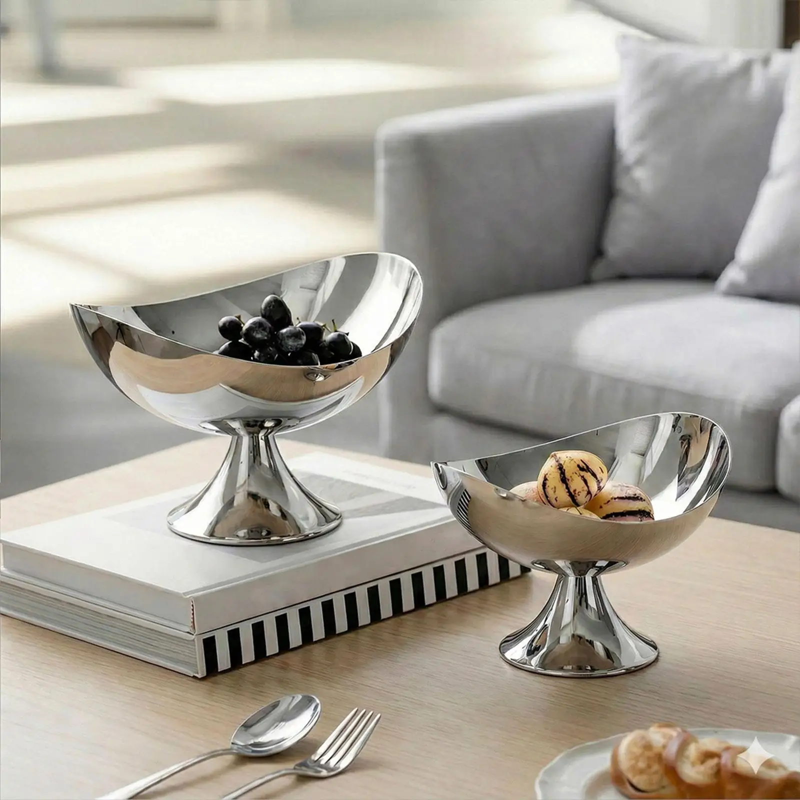 Metal Fruit Tray Serving Tray Practical Desktop Decoration Centerpiece Ornament Pedestal Fruit Plate for Countertop Party