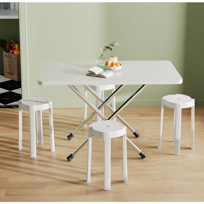 

Folding Table Household Dining Table Kitchen Small Dining Table Simple Rectangular Portable Stall Small Table