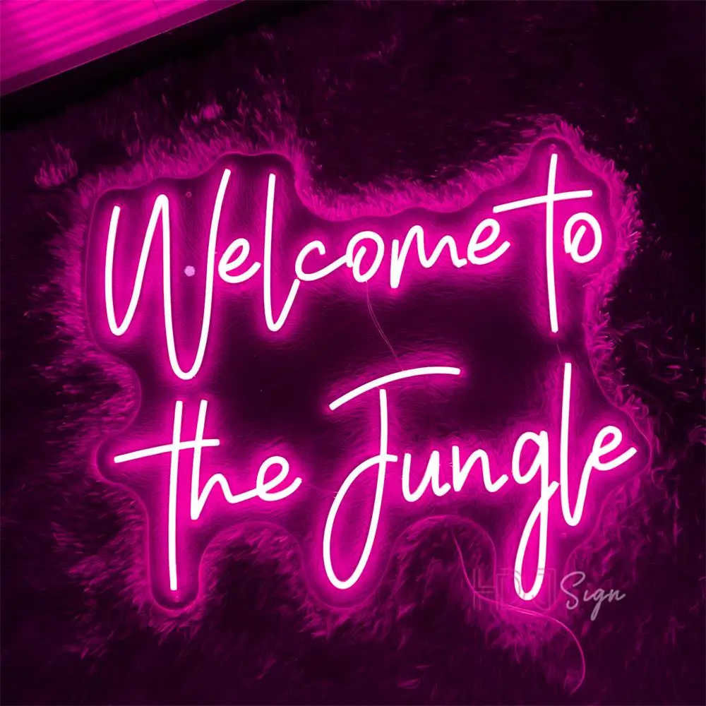 Custom Neon Sign Welcome To The Jungle Neon Led Sign Game Room Decor Bedroom Neon Light Wall Decor Party Neon Night Light Bar