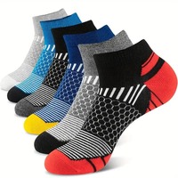 6 Pairs Mens Short Sports Socks Four Season For Running Breathable Casual Soft Comfortable Polyester Sports Socks