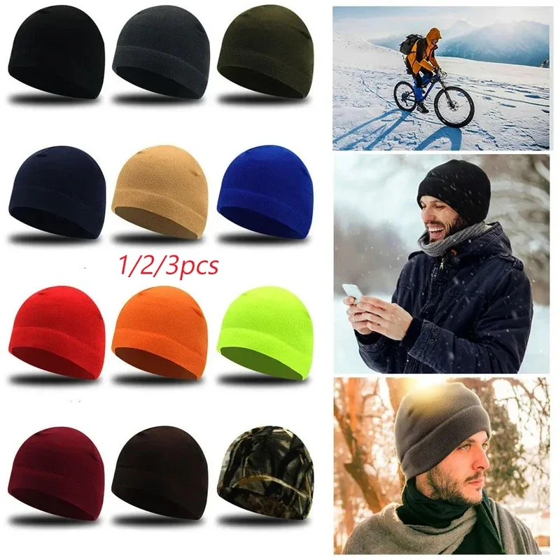 Winter fleece tactical caps hunting hiking hat for men women fleece beanies ski fishing cycling caps warm beanie