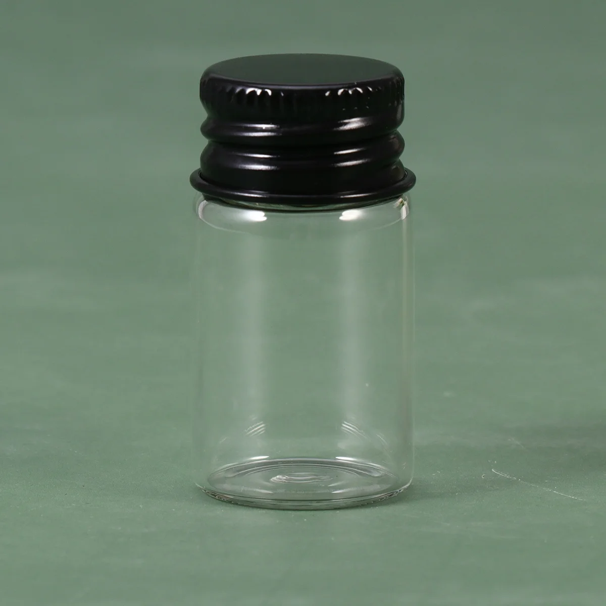 

1Set Glass Medical Grade Sealed Bottles 7ml Aluminum Cover Screw Cap High Transparency Clear Storage Bottles Black for Gift