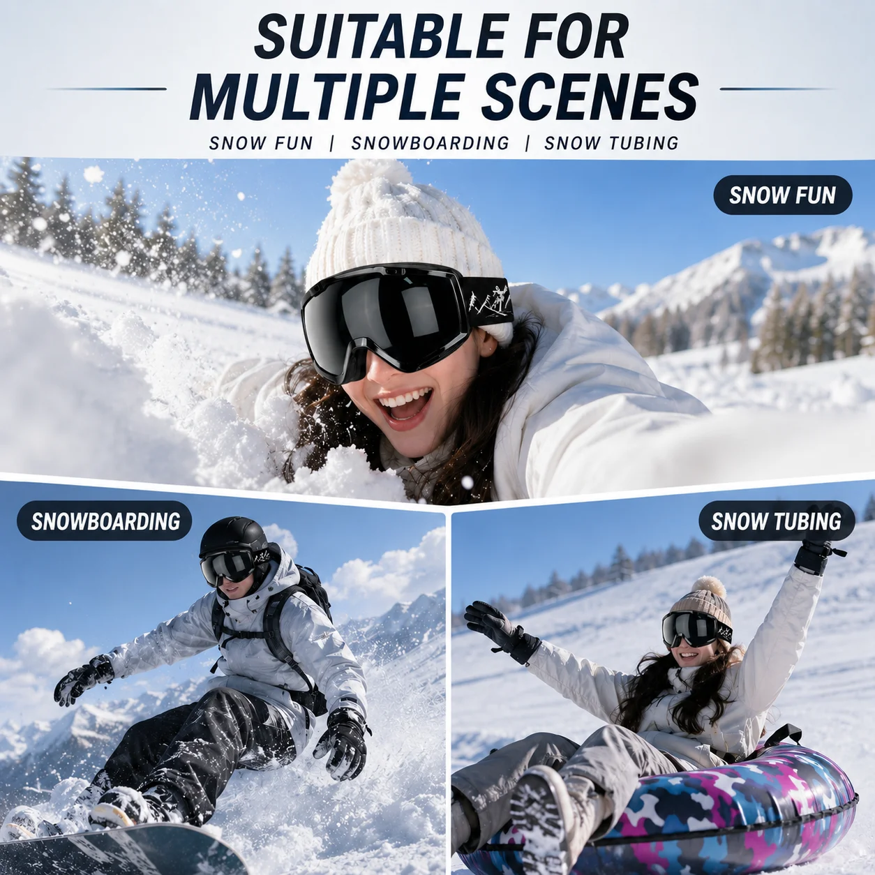 Unisex Professional Ski Goggles | Double-Layer Anti-Fog Lens, Ideal for Snowboarding & All Outdoor Winter Snow Sports