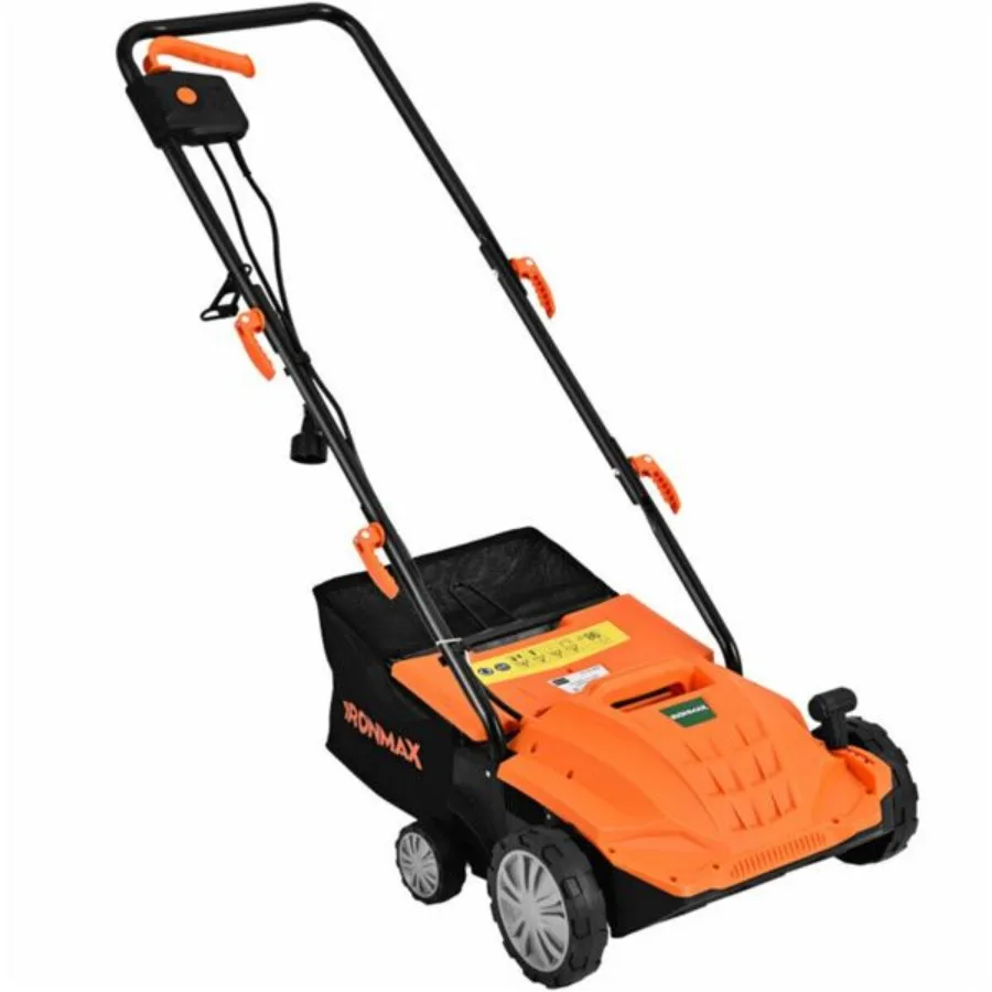 

13 Electric Lawn Dethatcher w Collection Bag and Removable Blades Orange