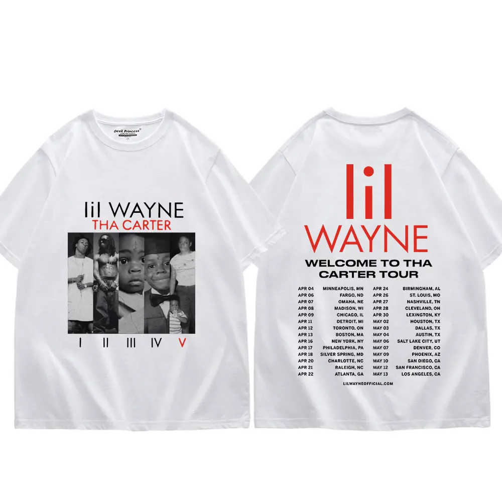 Rapper Lil Wayne Album Printed T Shirt  Women Hip Hop Vintage Oversized T-shirt Street Fashion Trend Short Sleeve T-shirts