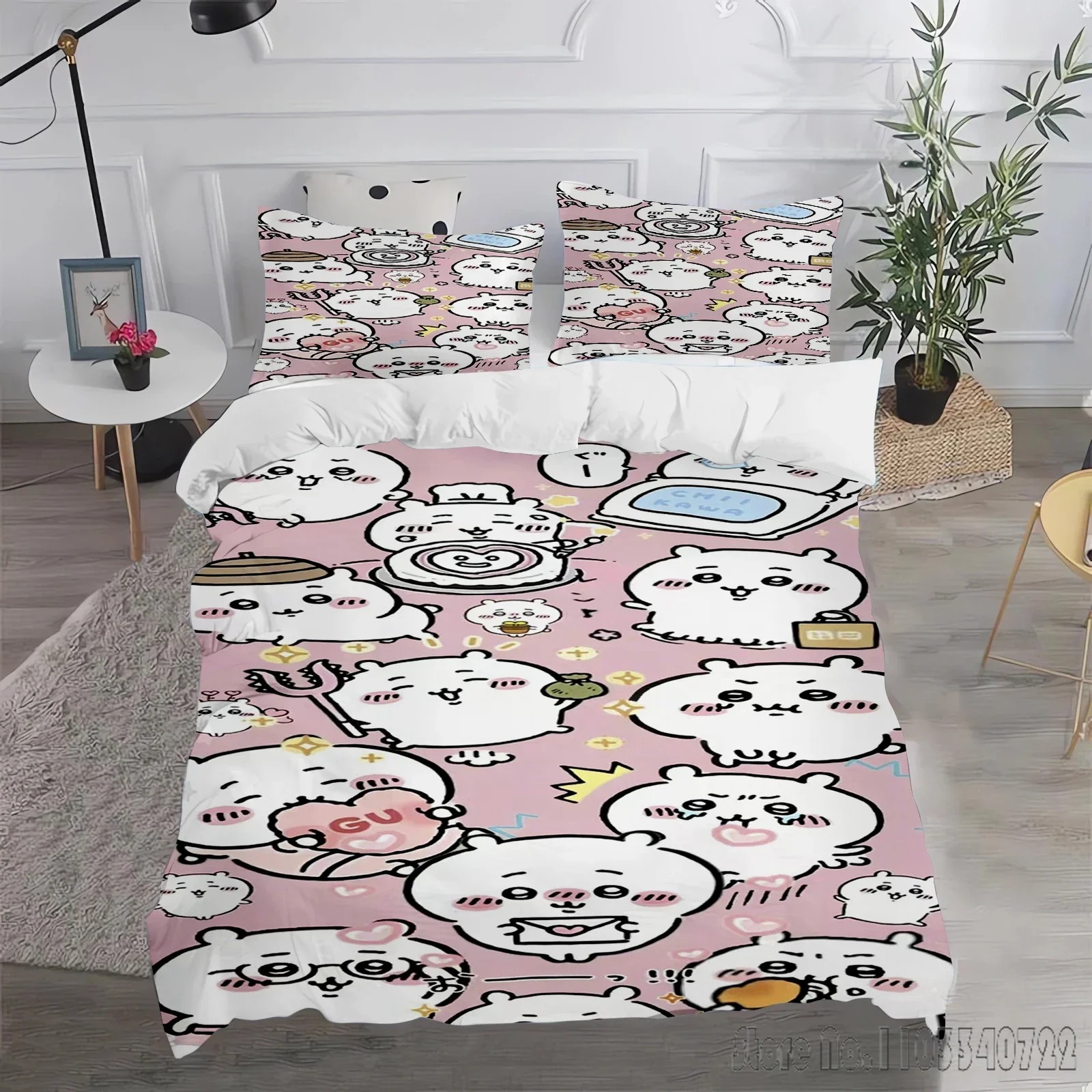 Admire CHIIKAWA Cartoon Love Child Duvet Cover Set HD Comforter Cover Bedclothes for Kids Bedding Sets Bedroom Decor