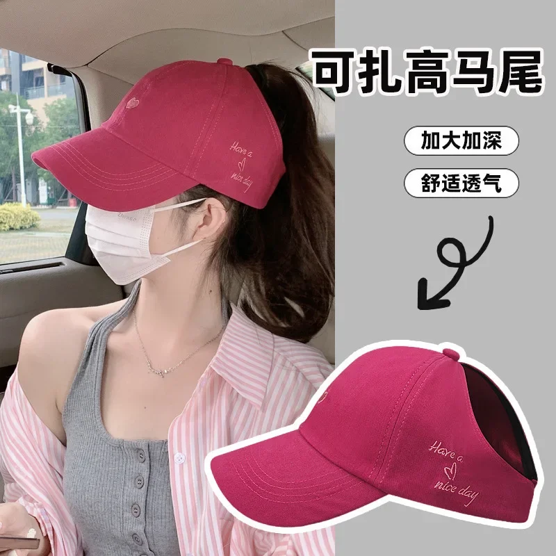 

Family Adult Baseball Cap Half Empty Top Can Be Tied Ponytail Shade Summer Cycling Sunscreen Cap Sun Hat