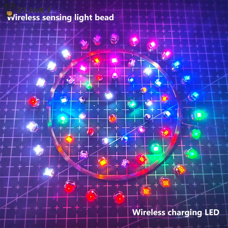 ▶5Pcs DC 5V Wireless Power Supply Transmitter Coil USB Wireless Receiver LED Light Induction Lamp Toys Model Robots Sand Table