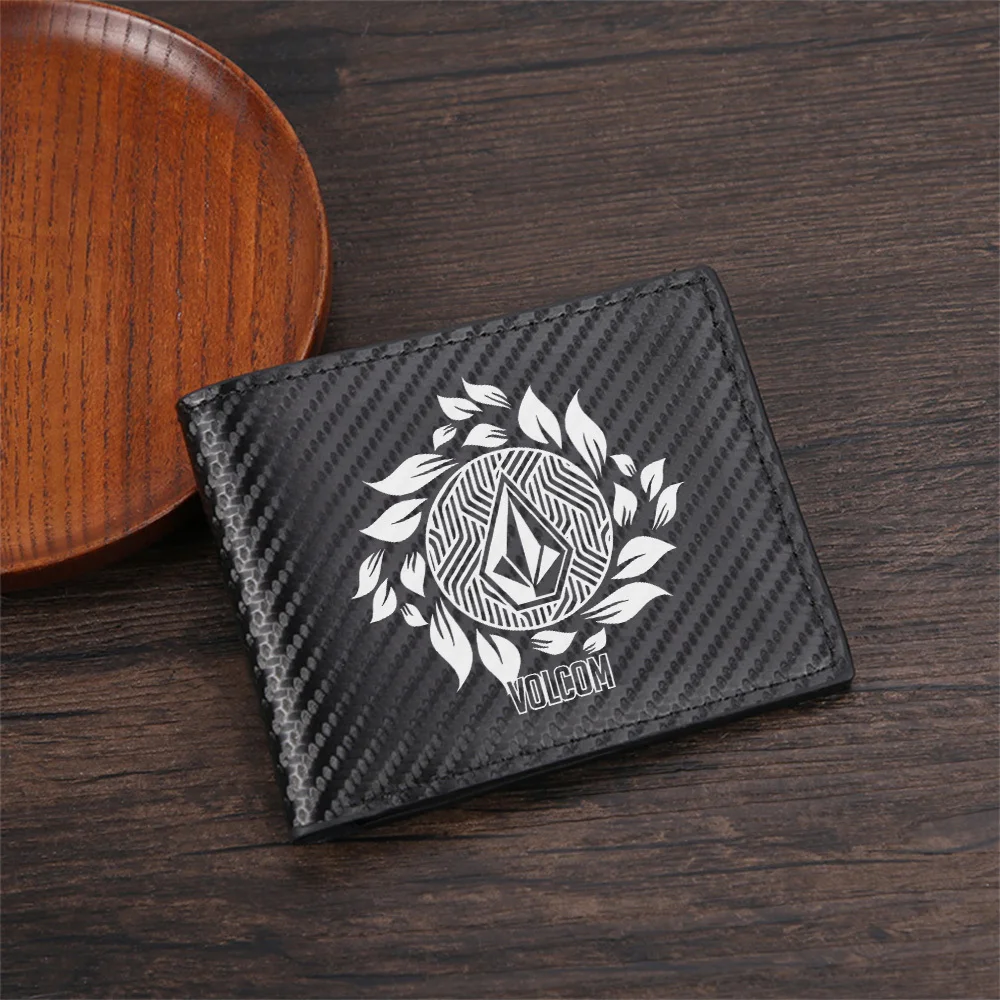 Leaves circle brand stone shape logo Men's Wallets Simple Business Modern Stylish Printing Design Gifts For Father Boyfriend Chr