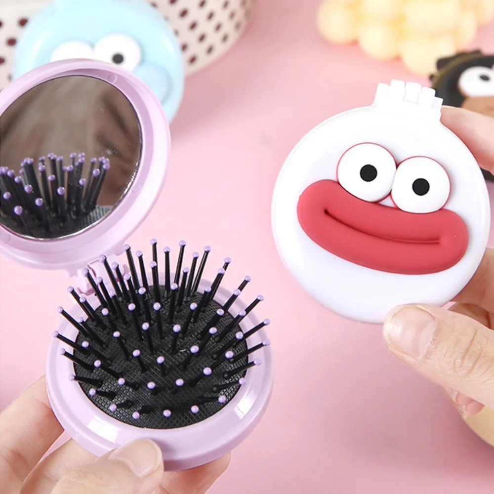 Sausage Mouth Cartoon Air Comb Anti Static with Mirror Air Cushion Comb Scalp Massage Cartoon Massage Hair Brush Makeup Tool