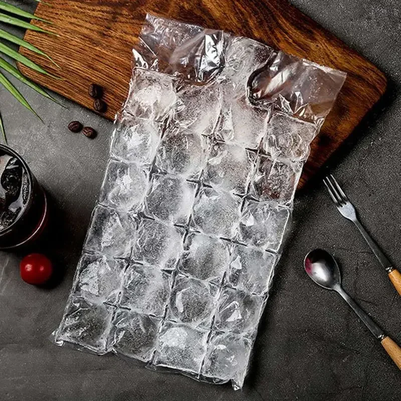 Efficient Self-Sealing Transparent Ice Cube Bags, Kitchen Gadget! 10 Pack, Quick Freezing, Easy to Clean & Dispose.