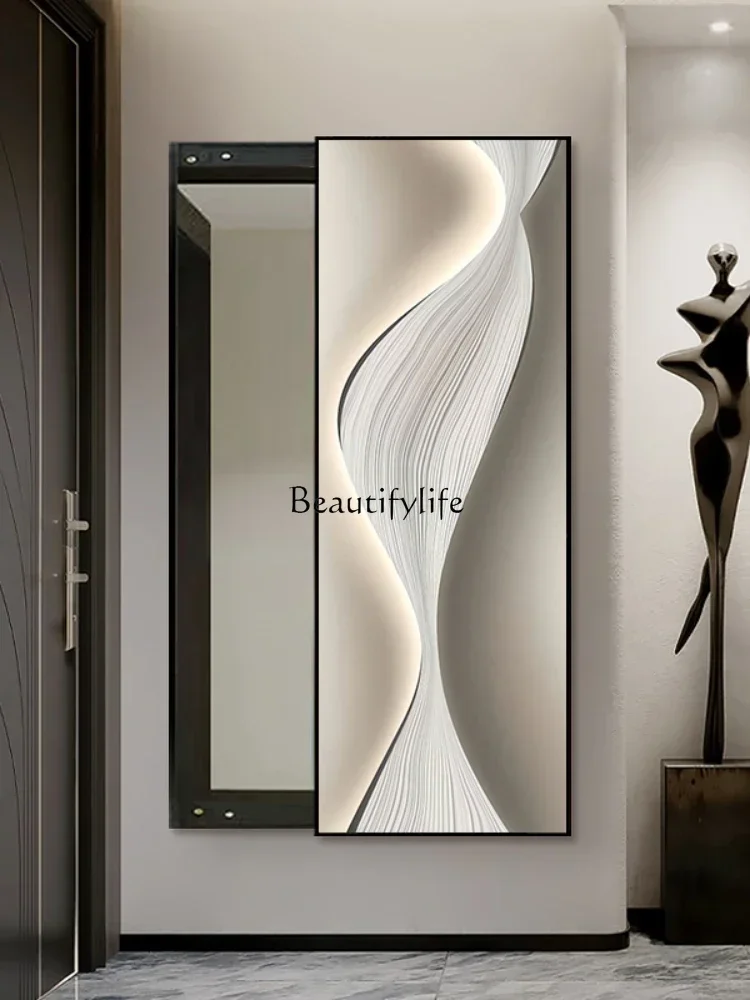 Light luxury art mirror invisible full body mirror push-pull hidden bedroom wall hanging homeSSS