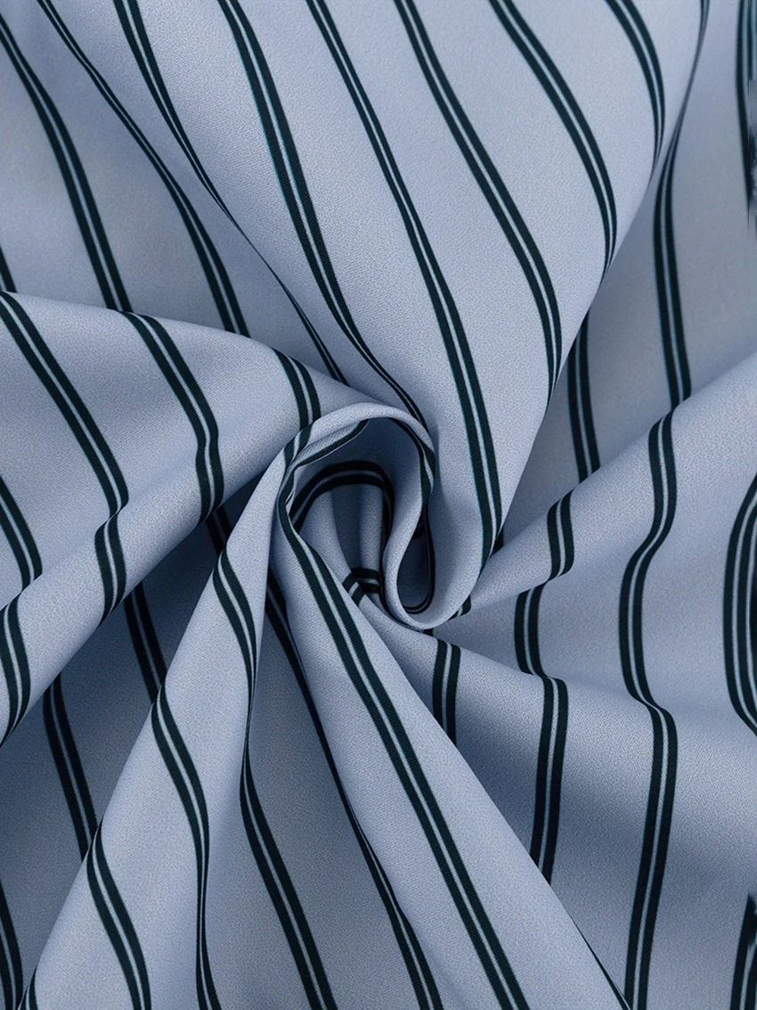 Marthaqiqi ملابس نوم فضفاضة للسيدات مكونة من قطعتين بيجامة بياقة مقلوبة وأكمام طويلة طقم ملابس نوم مخططة للسيدات #6