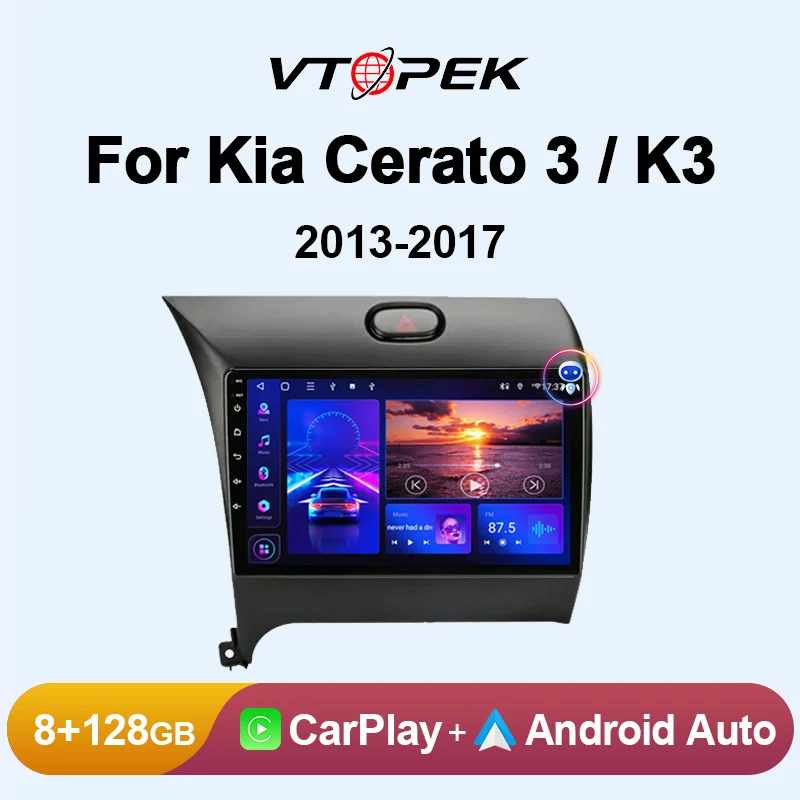 

Vtopek 9" 4G Carplay 2din Android 11.0 Car Radio Multimedia Video Player Navigation GPS For Kia K3 Cerato Forte 2013-2017 3 YD