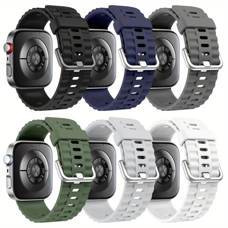 

6pcs Original Wave Silicone Strap for Huawei Fit3/4/4 Pro Breathable Sweat-Resistant Soft Skin-Friendly Multi-Color for Sports