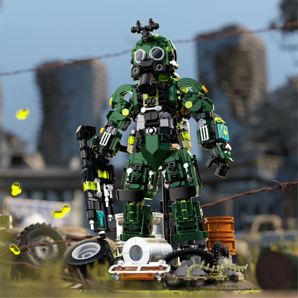 مجموعة مكعبات بناء الديكور المكتبي Xeno Strike المجمعة من ألعاب Mech Warrior هدية عيد ميلاد للأطفال