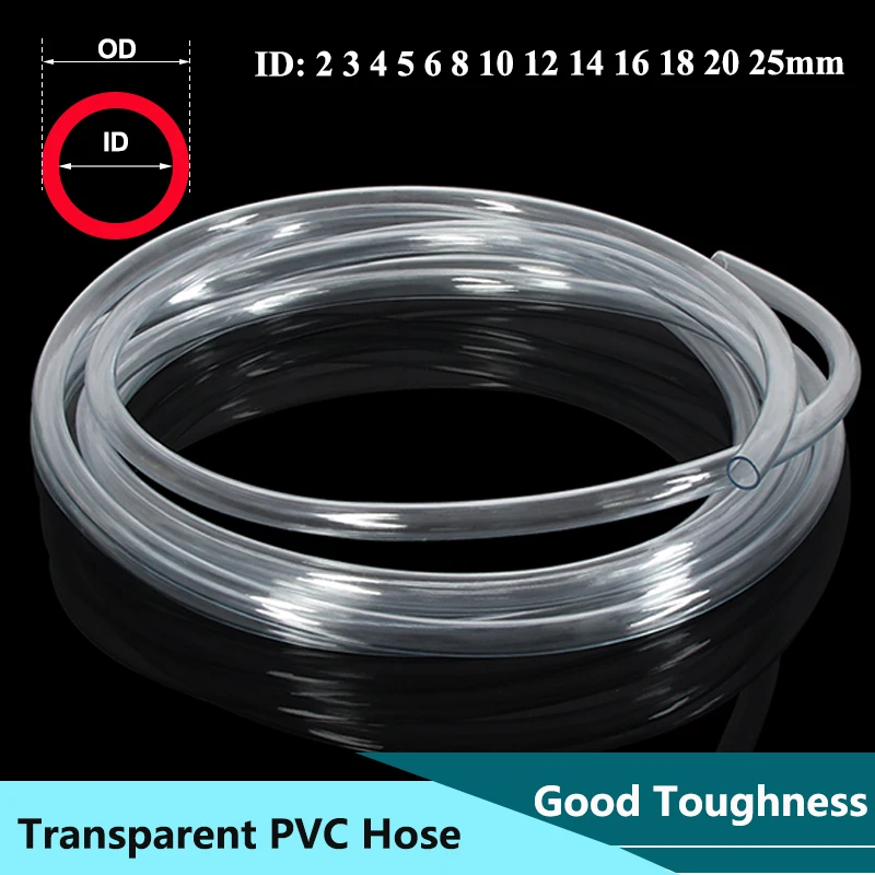 

1/3/5m Transparent PVC Plastic Hoses High Quality Water Pump Tube 2 3 4 5 6 8 10 12 14 16 18 20 25mm Inner Diameter