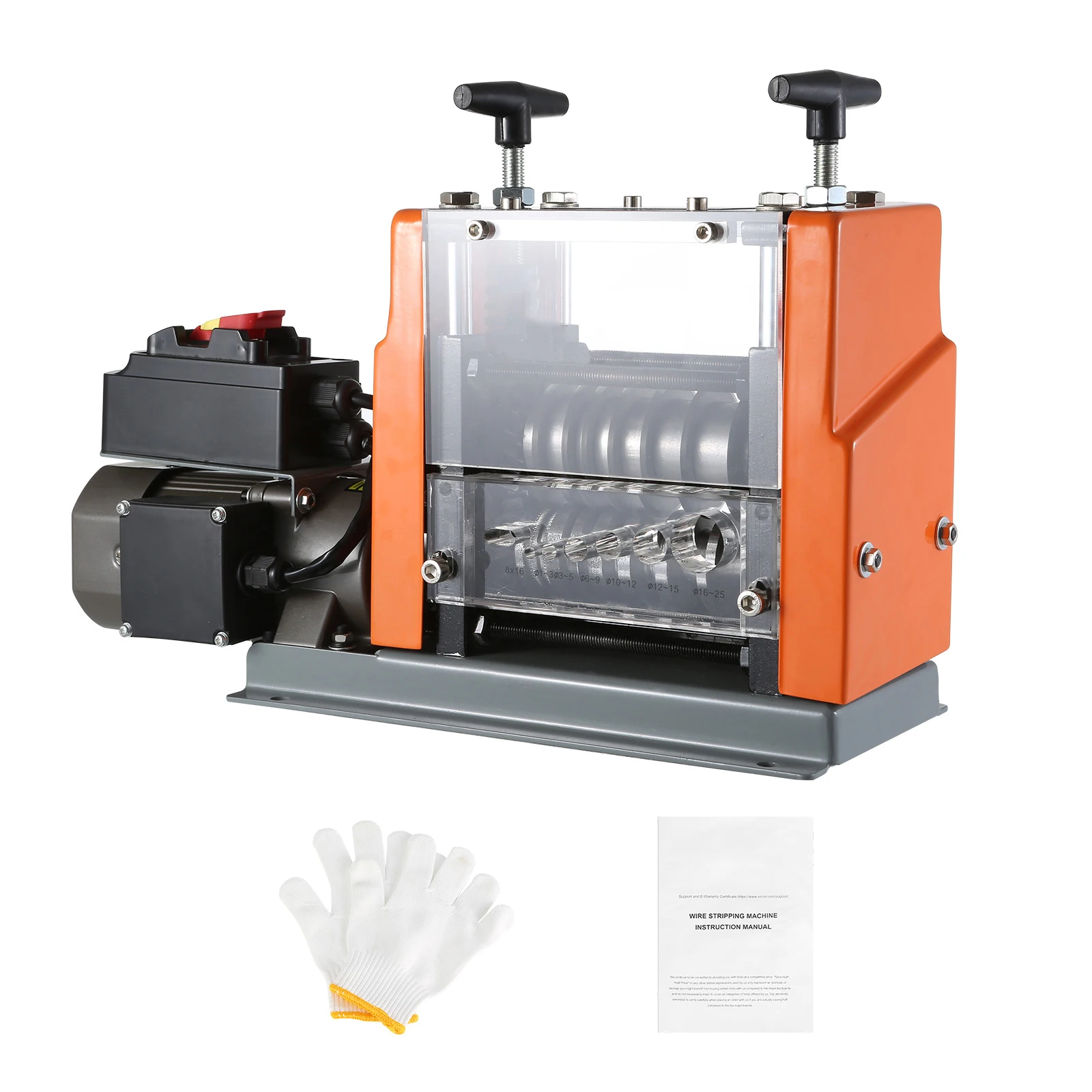 SucceBuy 60 واط آلة تجريد الأسلاك الكهربائية 1.5-25 مللي متر عمق تجريد مرئي 6 مستديرة + 1 قنوات مسطحة لإعادة تدوير خردة النحاس